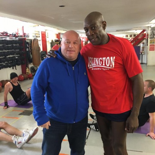 Lenny Hagland with Frank Bruno (former professional British boxer)