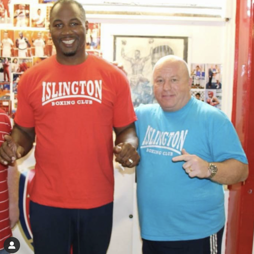 Lenny Hagland with Lennox Lewis (former professional boxer)