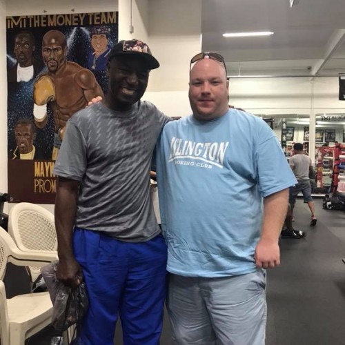 Reggie with Cornelius Boza-Edwards (Former WBC Super Featherweight Champion of The World) in Las Vegas