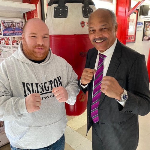 Reggie Hagland with John Conteh (Former Professional Boxer having held the WBC and British & Commonwealth Title)