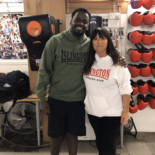 Jackie Hagland with Daniel Kaluuya (Oscar Winner)